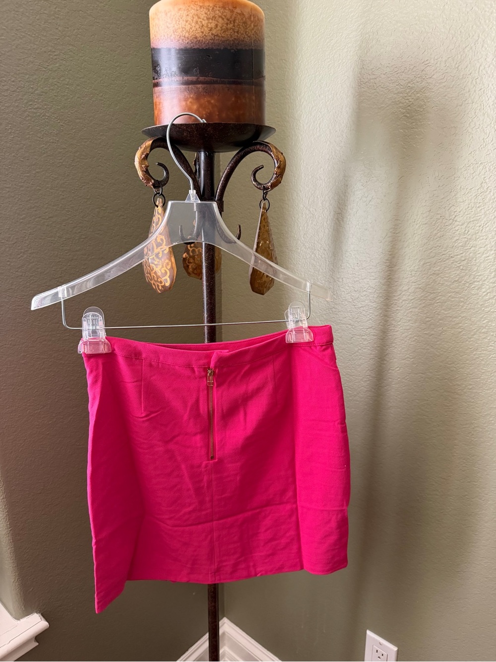 verty Hot Pink Mini Skirt with Front Zip
